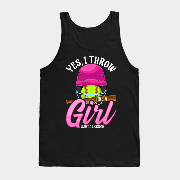 Funny Yes, I Throw Like a Girl Want a Lesson? Tank Top by theperfectpresents